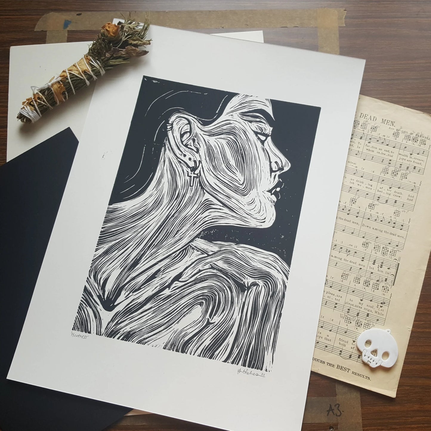 La Llorona - A3 Lino Print