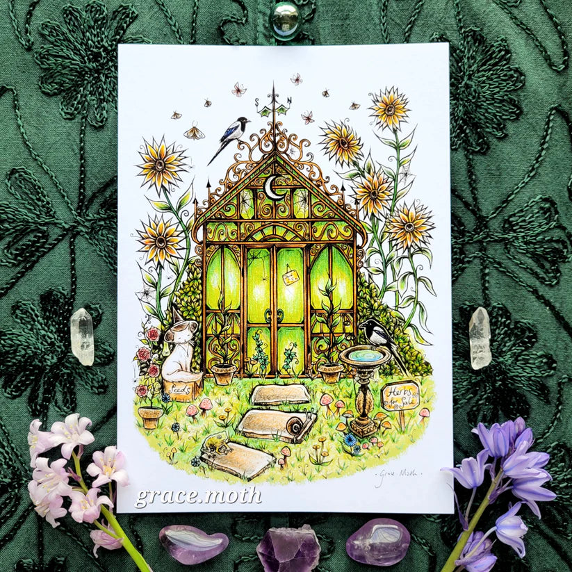 Witchy Greenhouse - A5 Art Print