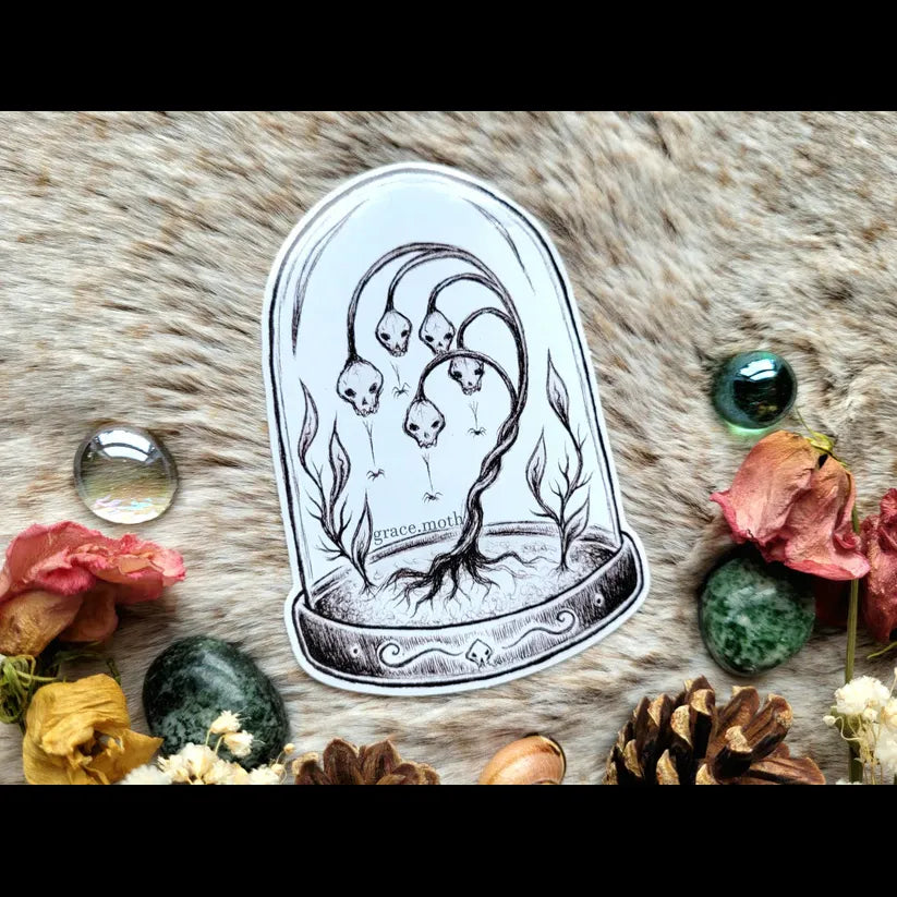 Bell Jar Ghost Plant - Vinyl Sticker