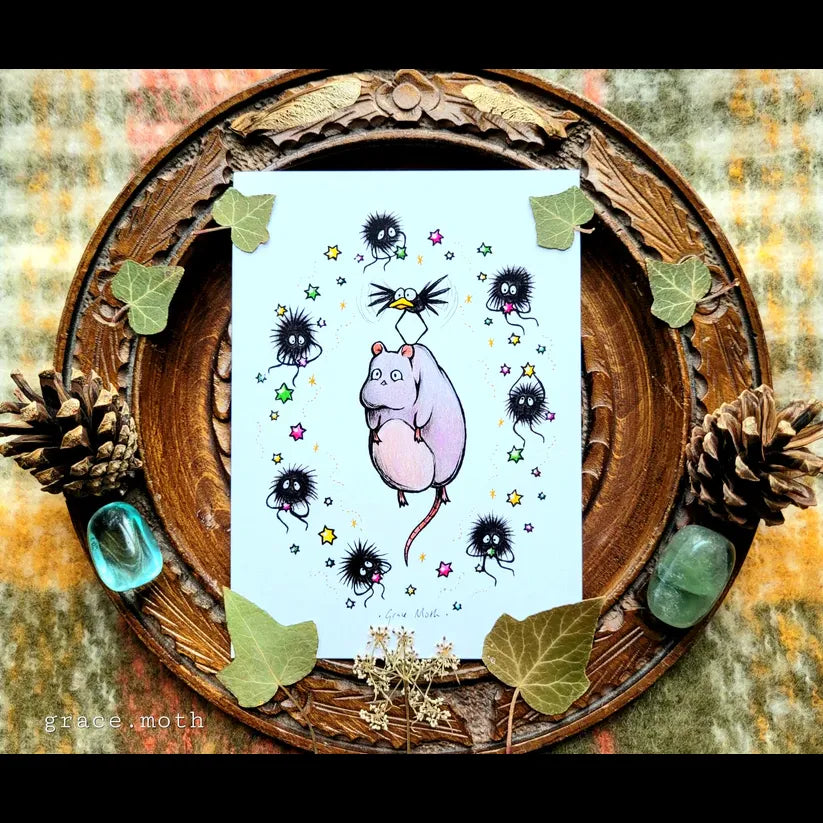 Cute Anime Rat - A6 Print