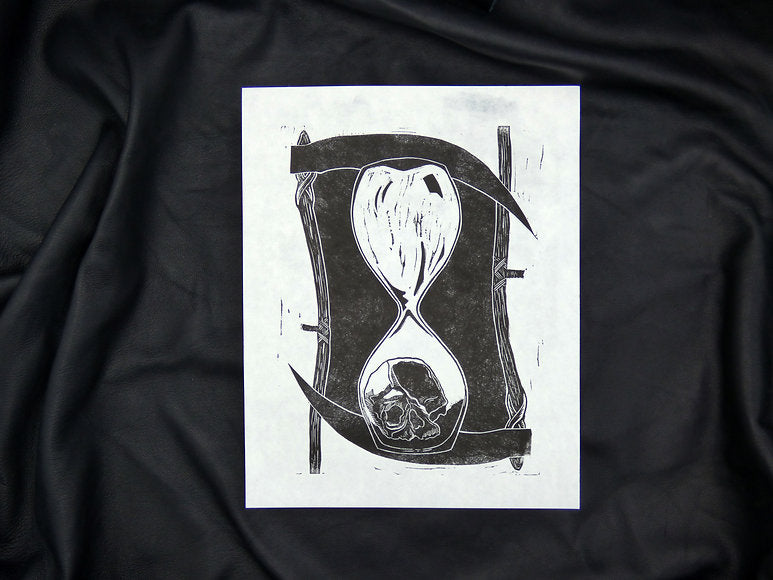 Killing Time Lino Print