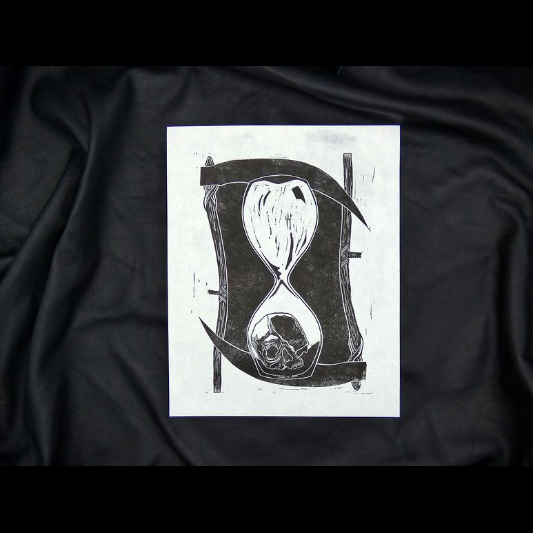 Killing Time Lino Print