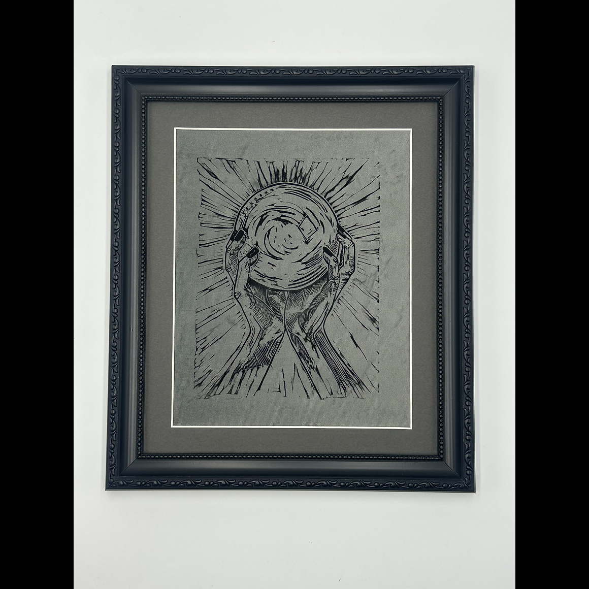 Framed Velvet Crystal Ball Lino Print