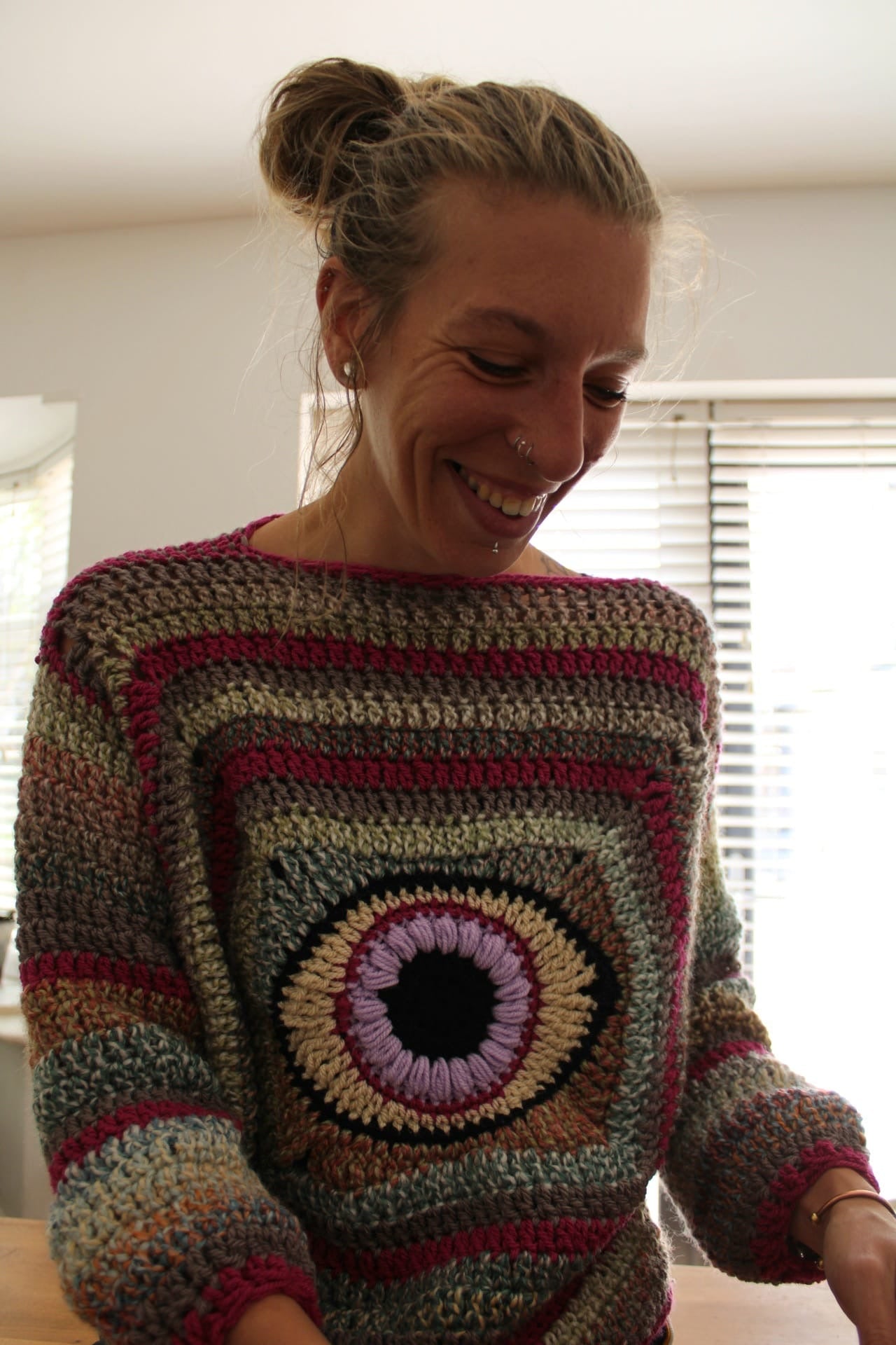 Evil Eye Protection Crochet Jumper