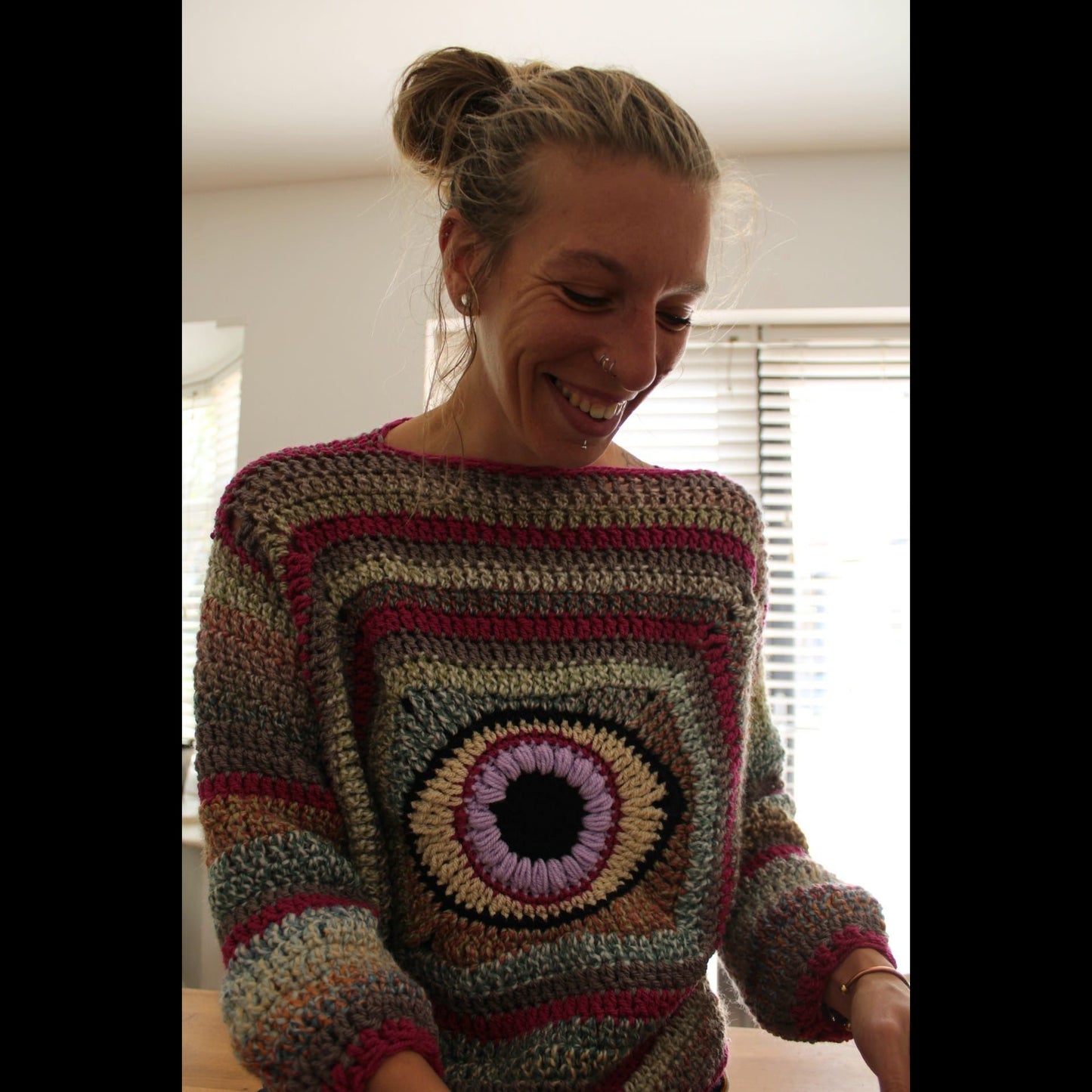 Evil Eye Protection Crochet Jumper