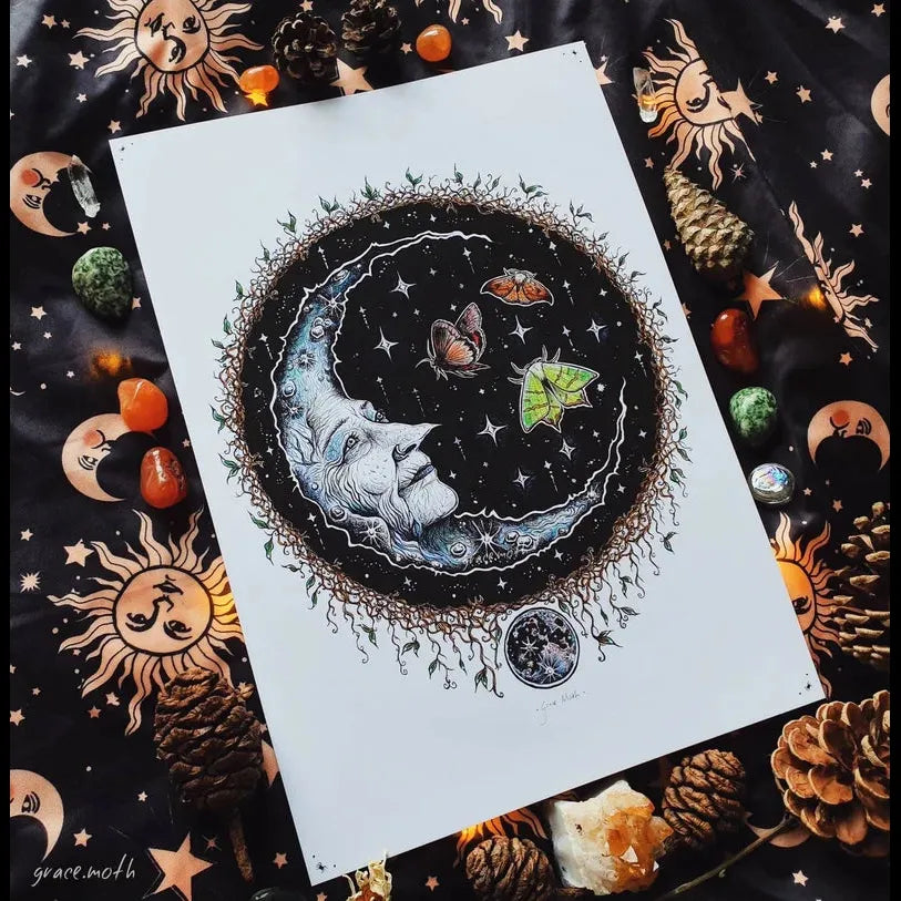 Wise Moon Print