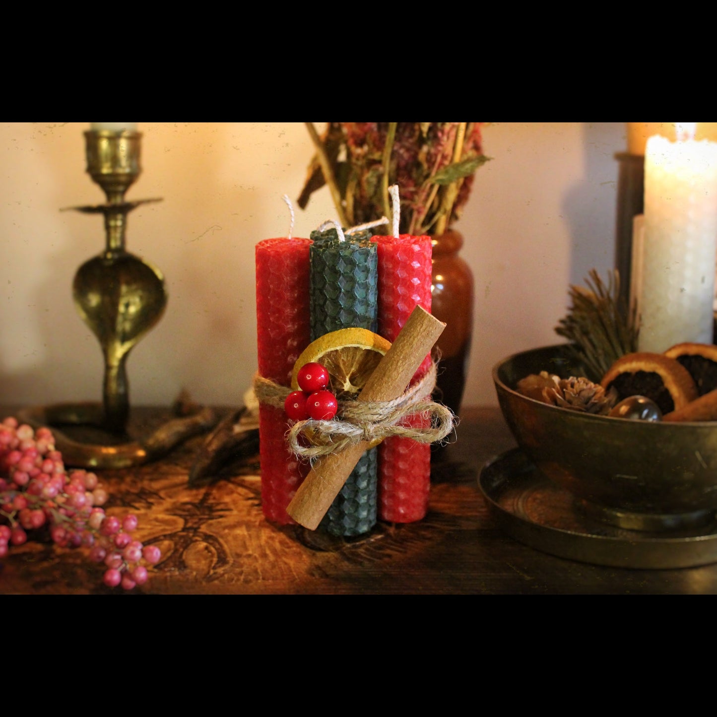 Yule Beeswax Candles