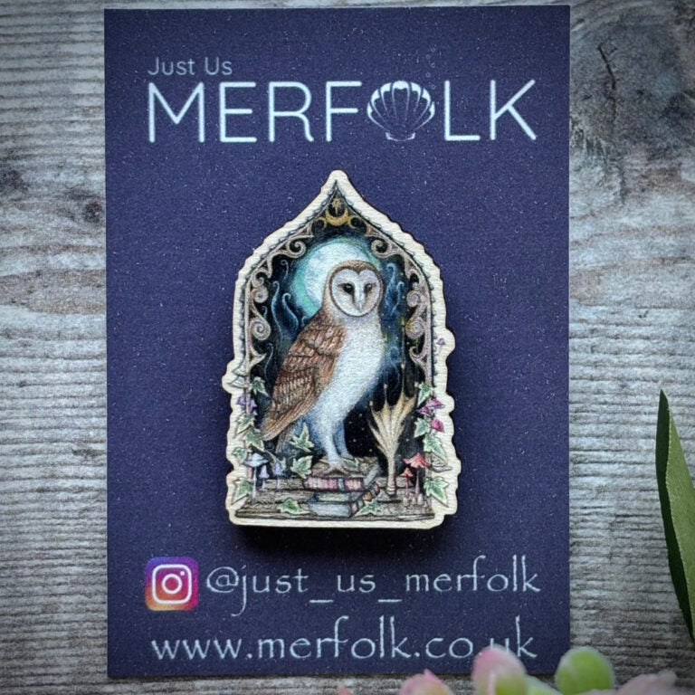 Astrid Barn Owl Pin Badge