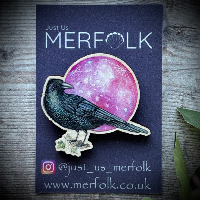 Crow Moon Pin Badge