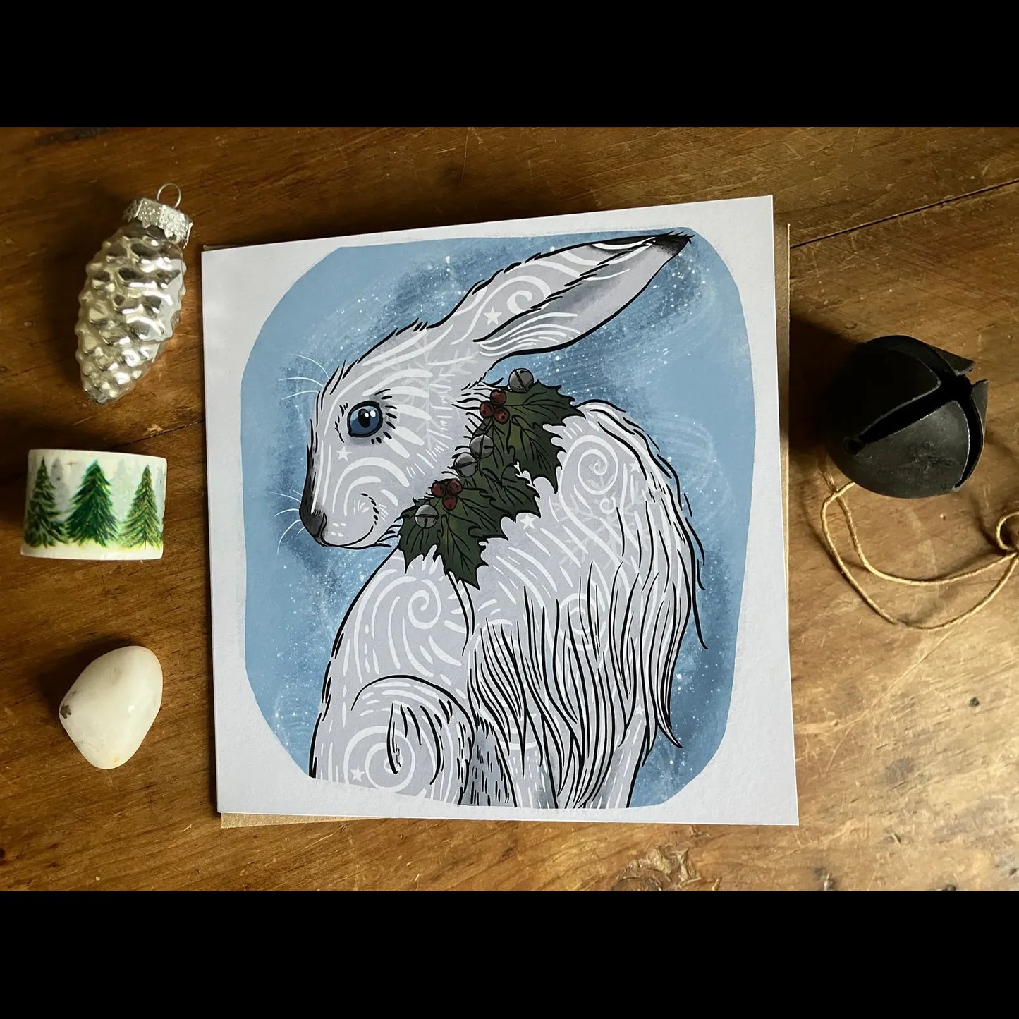 Hare Jack Frost Winter Solstice / Yule / Christmas Card