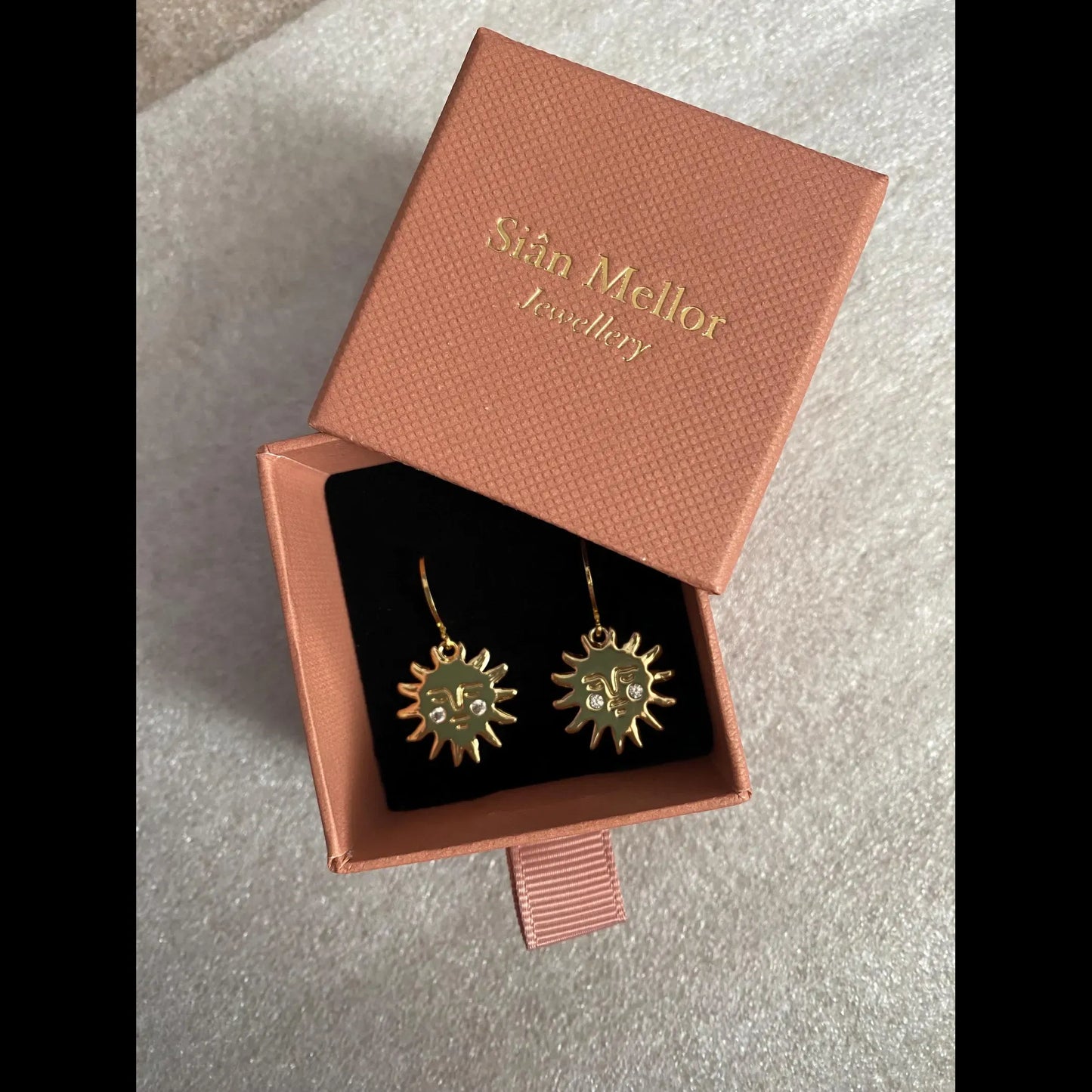 Gold Sun Huggie Hoops