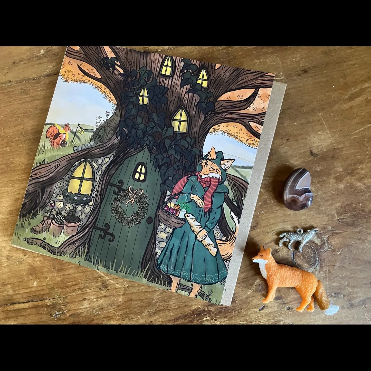 Fox Went To Market Greetings Card