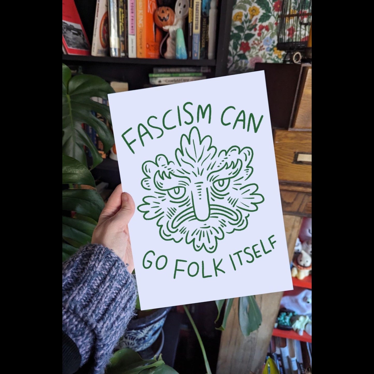 Fascism Can Go Folk Itself Green Man - A4 Print