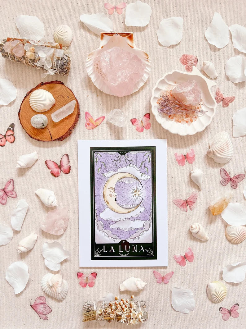 The Moon Tarot Card - A4 Print