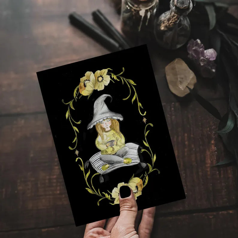 Cosy Witch A5 Illustrated Art Print