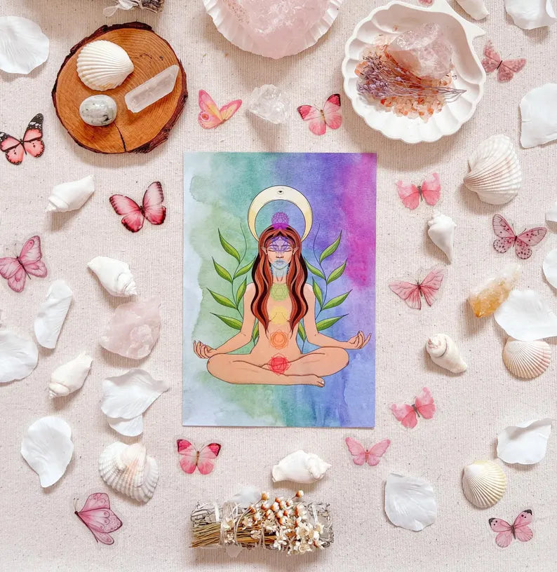 Chakra Balance Goddess Art - A4 Print