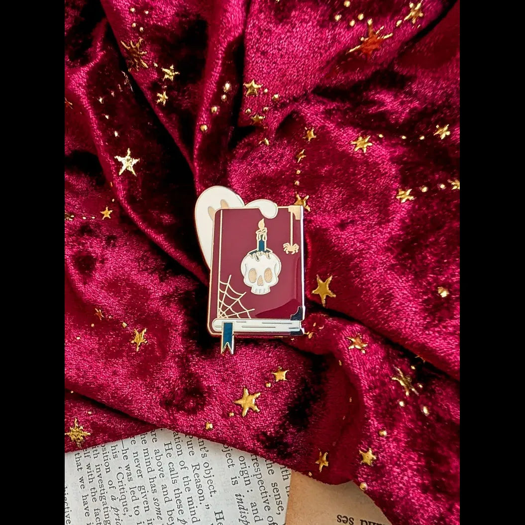 Ghostly Book Enamel Pin Badge