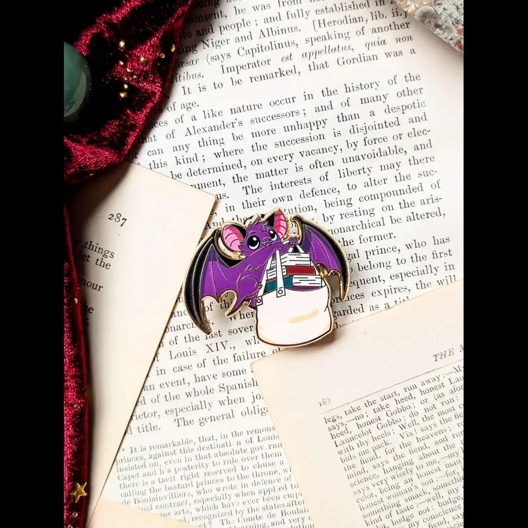 Dawn The Book Bat Enamel Pin Badge