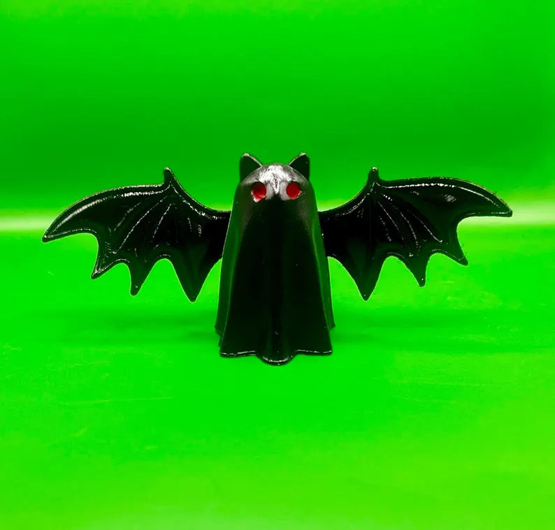 Handmade Bat Wing Black Cat Ghost Figurine