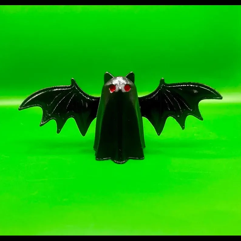 Handmade Bat Wing Black Cat Ghost Figurine