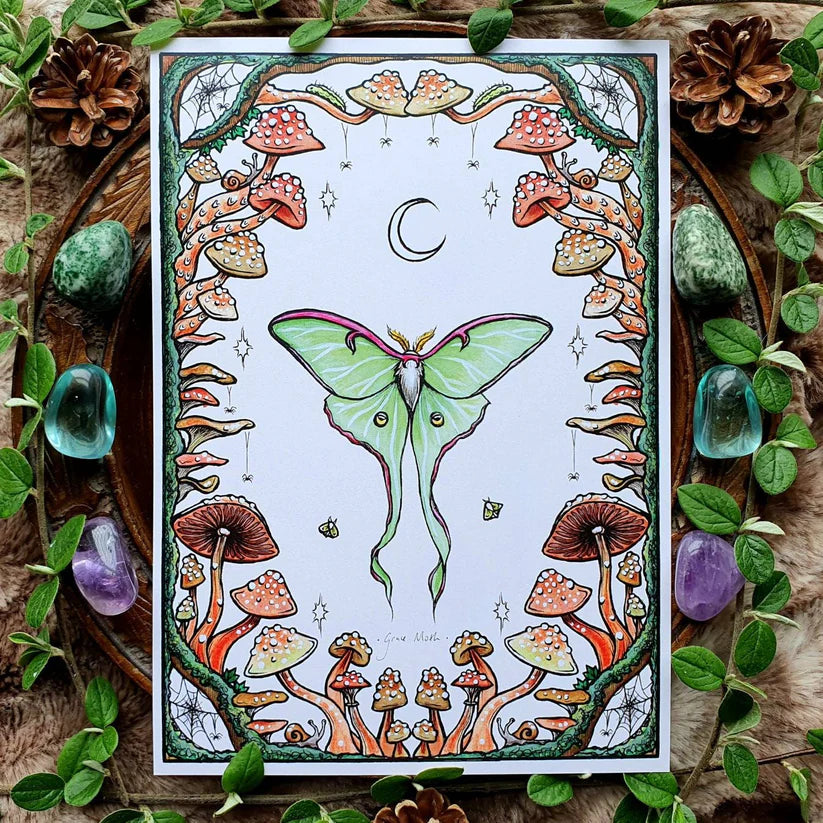 Luna Moth - A5 Art Print