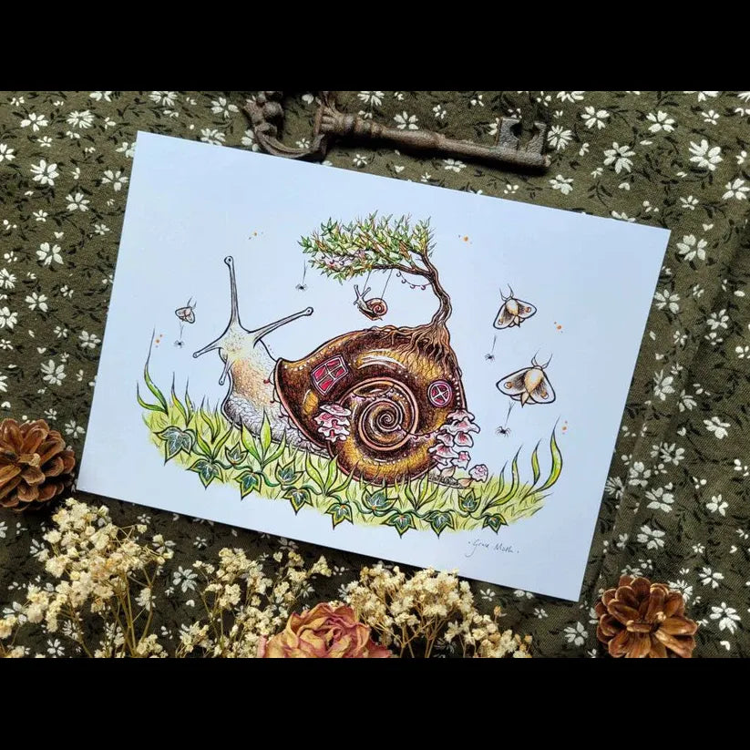 Snail Cottage - A5 Art Print