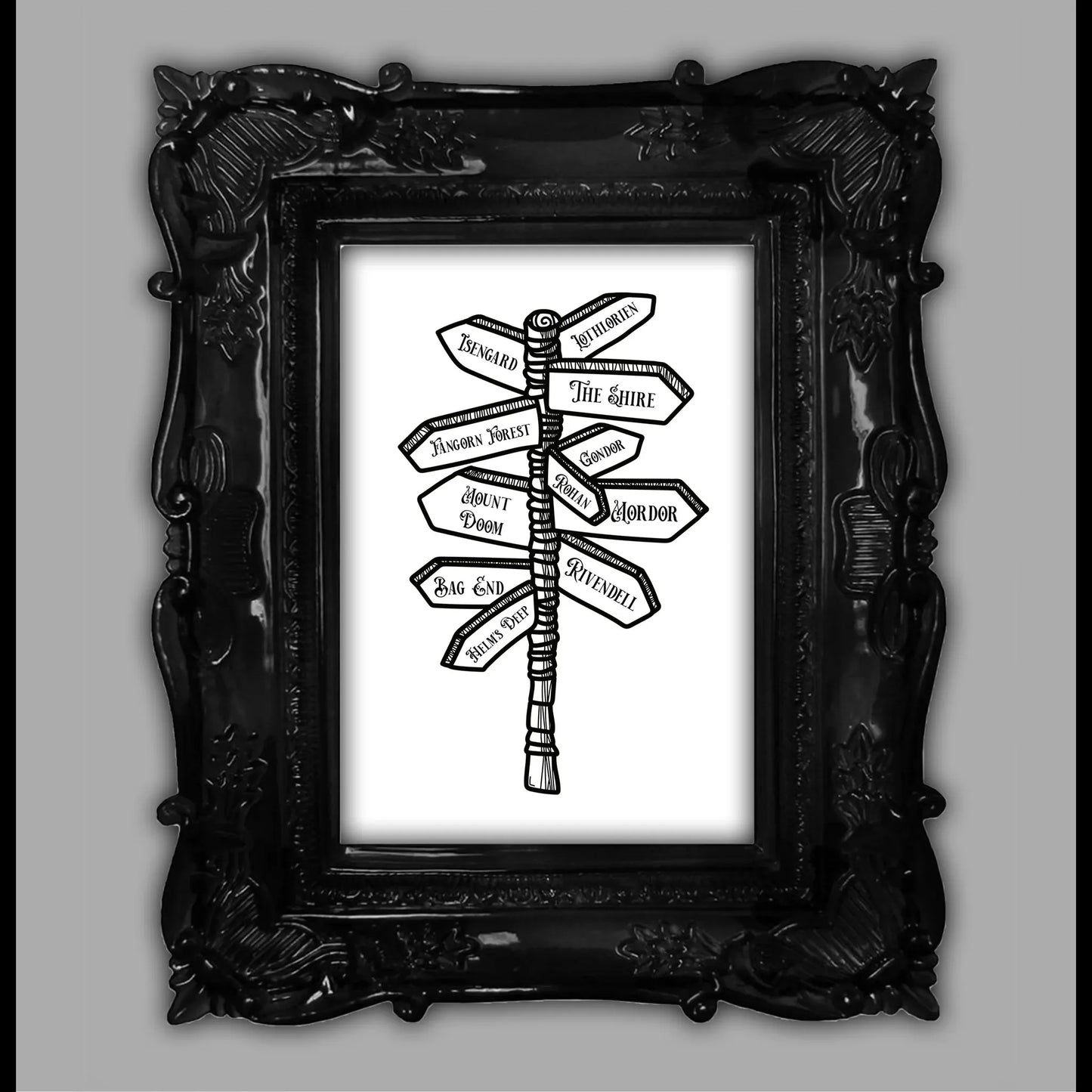 Fellowship Fantasy Signpost Art Print