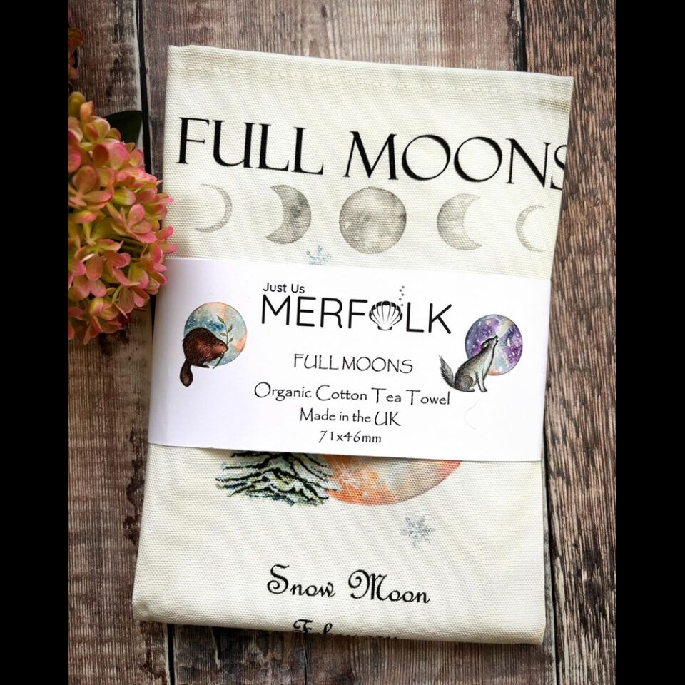Organic Cotton Full Moon Tea Towel