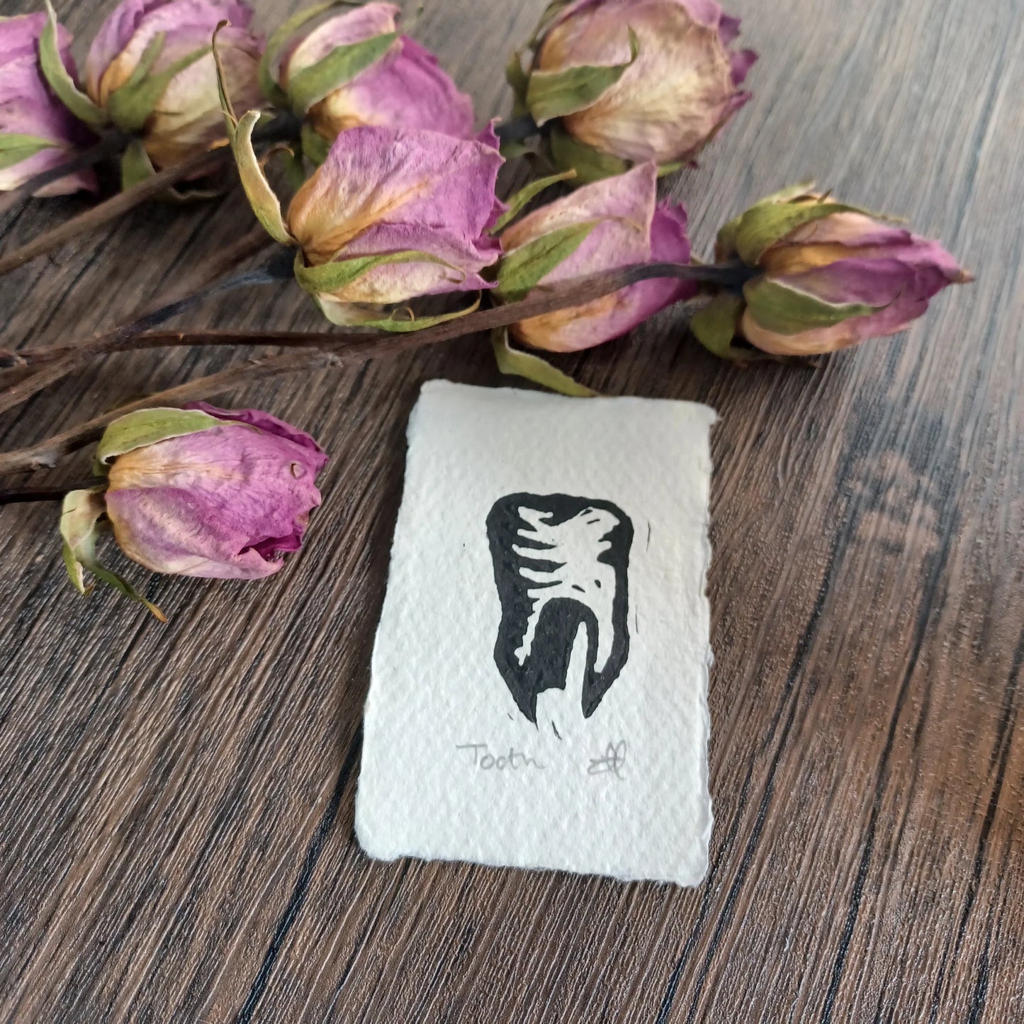 Mini tooth Lino Print