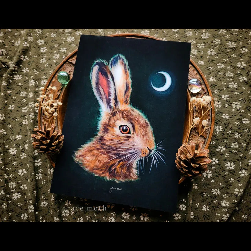 Haunted Hare - A5 Oil Art Print