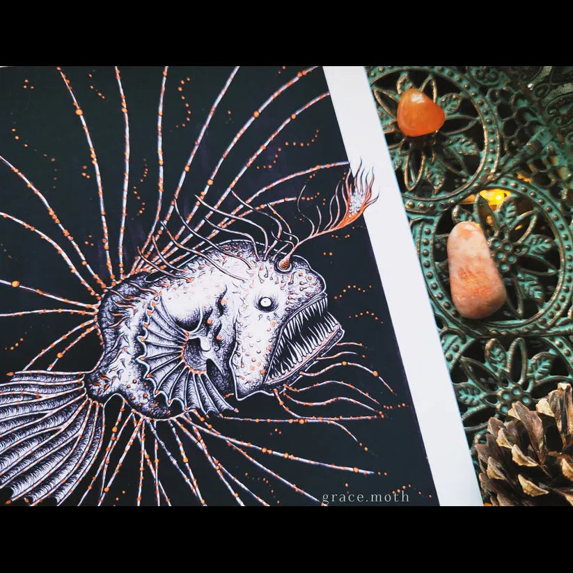 Anglerfish of the Depths - A5 Art print