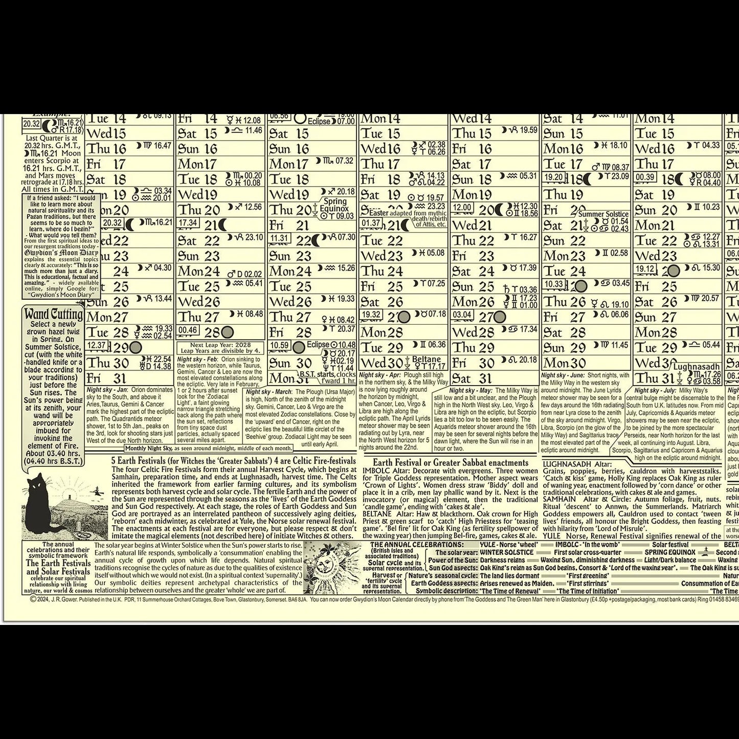 GWYDION'S MOON CALENDAR 2025 'Yule' edition