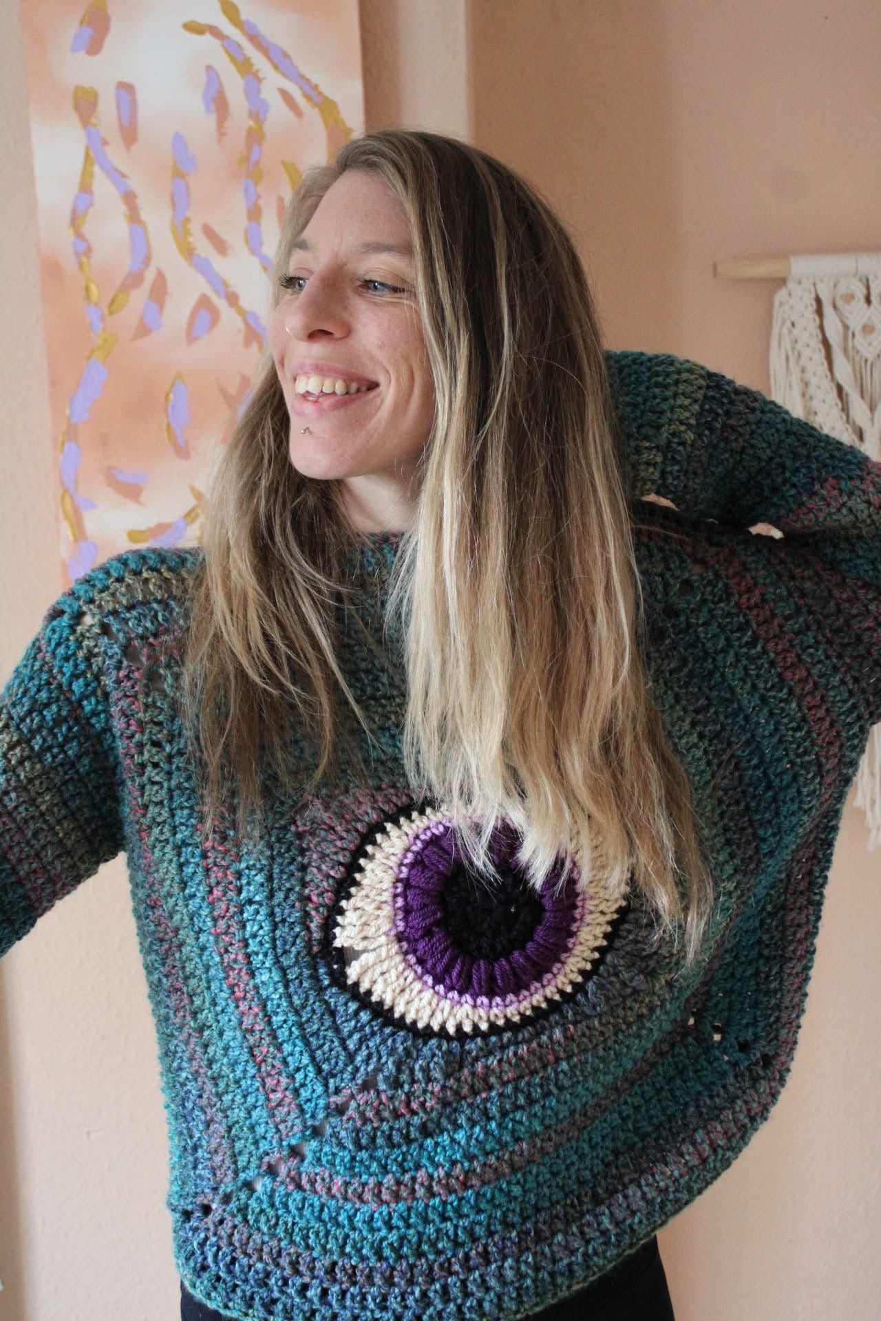 Evil Eye Protection Crochet Jumper