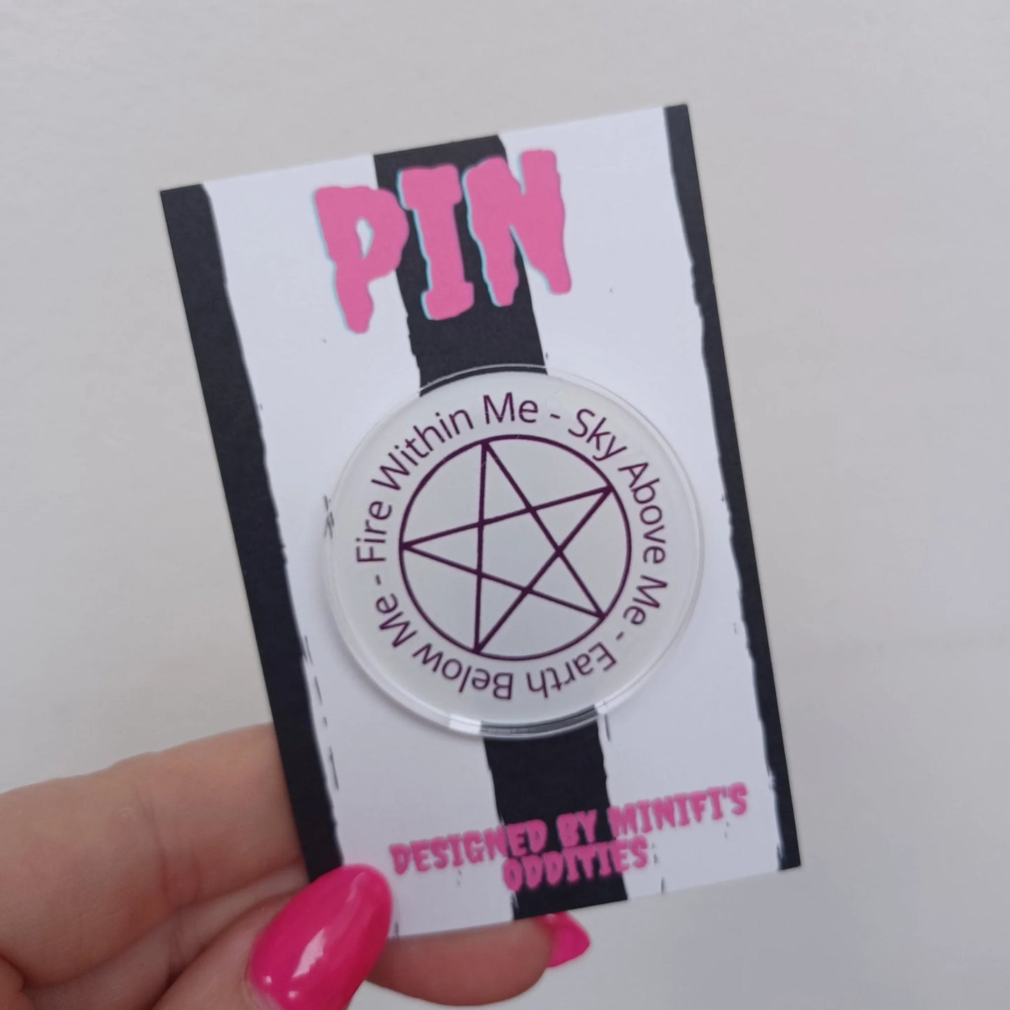 Fire Within Me Wooden Pin Badge