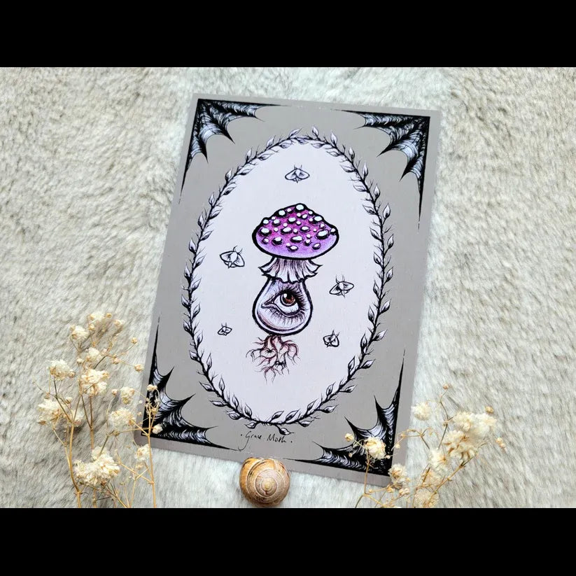 Purple Mushroom - A6 Print