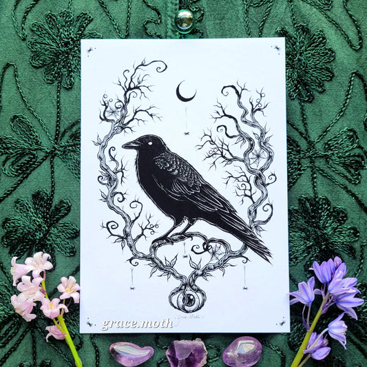 Crow Guardian - A5 Art Print