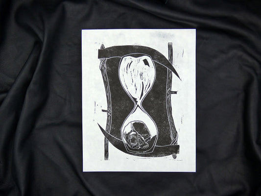 Killing Time Lino Print