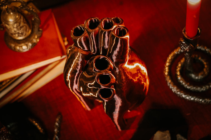 Anatomical Heart Vase - Red