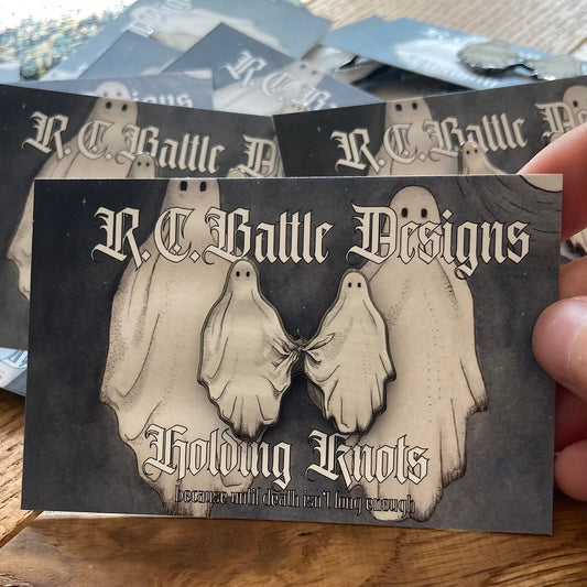 Holding Knots - Ghost Printed Pin Badge