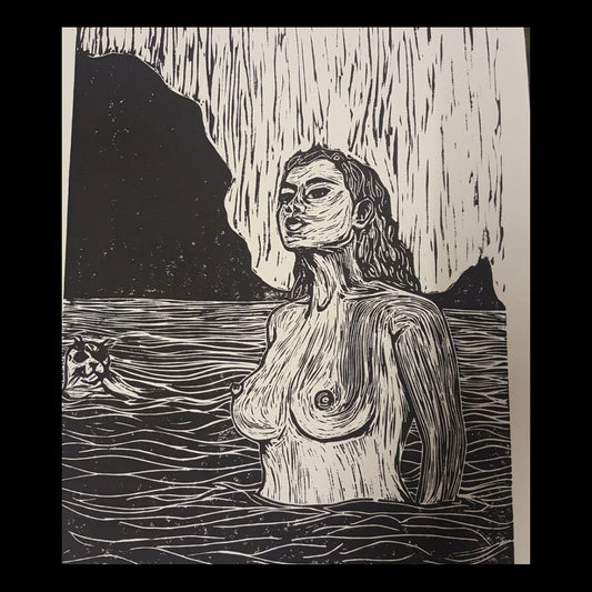 Selkie A5 Linoprint