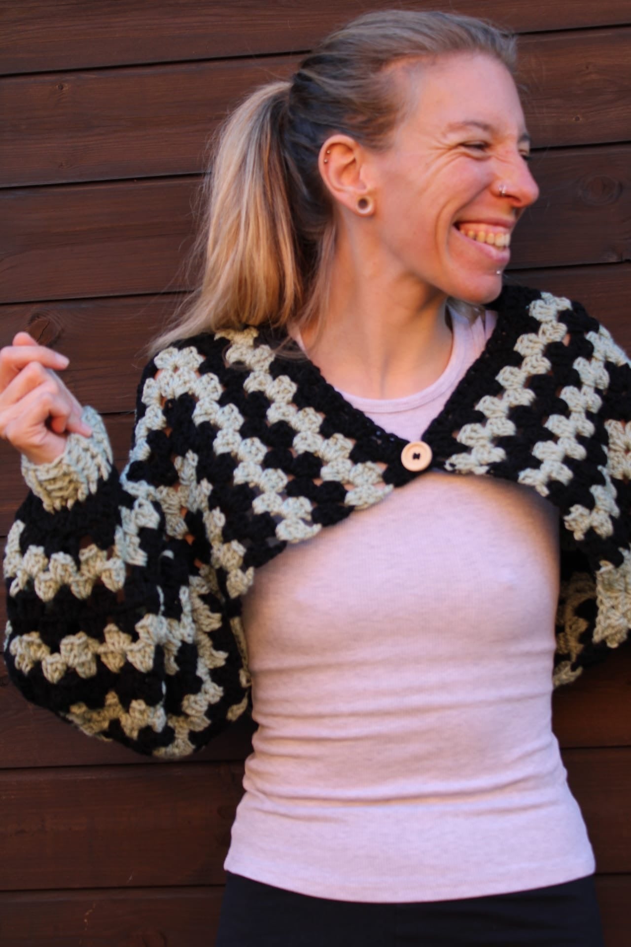 Cropped Crochet Cardigan