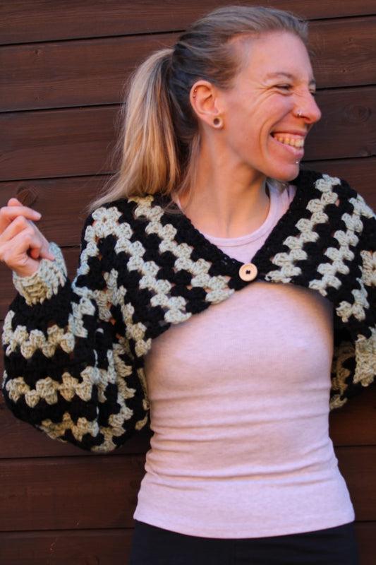 Cropped Crochet Cardigan