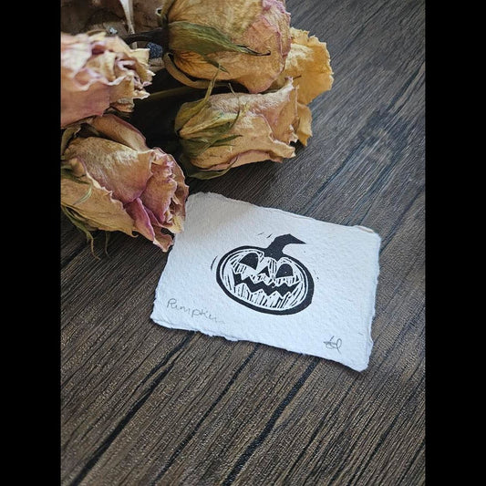 Mini Pumpkin Lino Print
