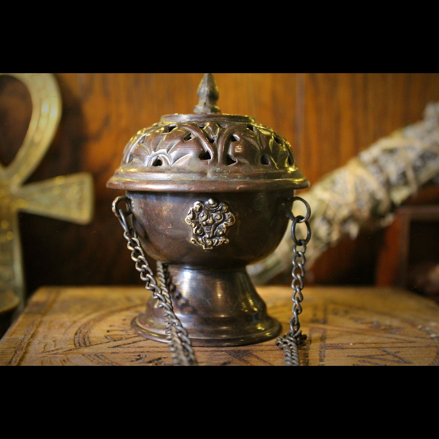 Hanging Copper Tibetan Classic Incense Burner