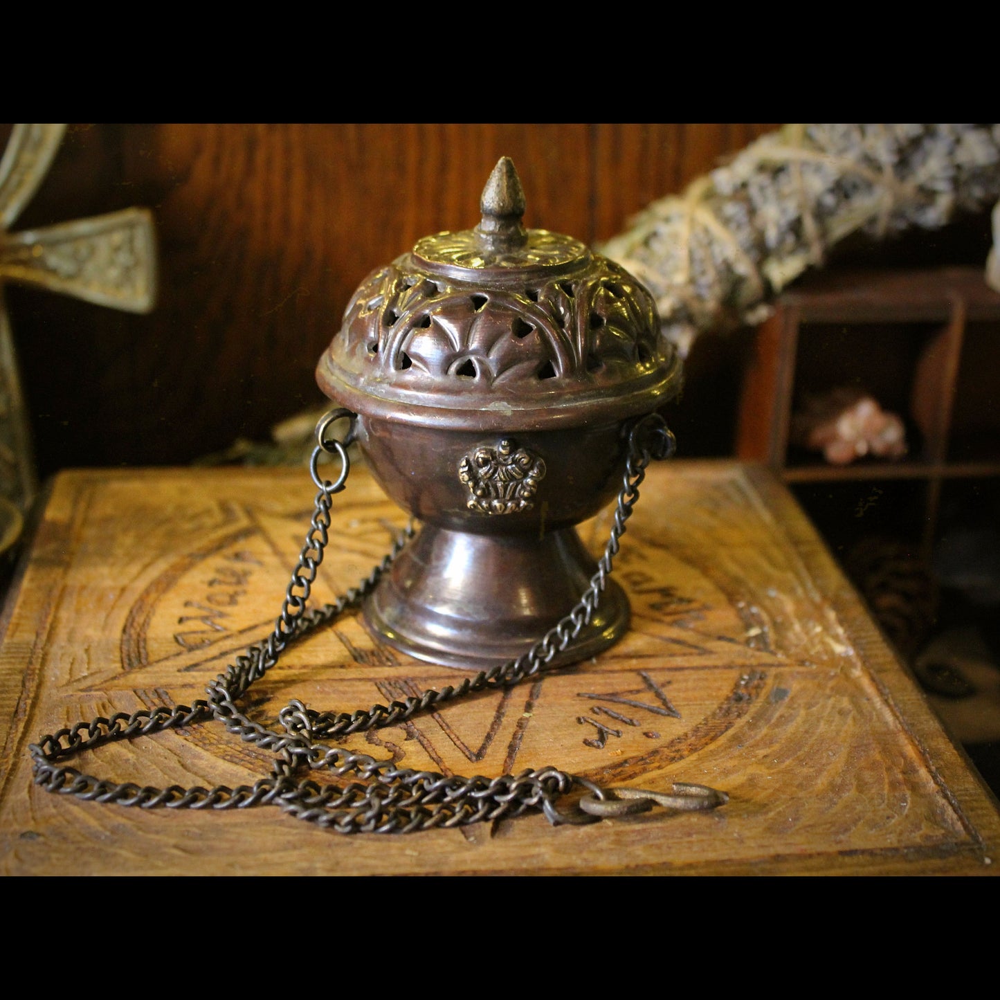 Hanging Copper Tibetan Classic Incense Burner