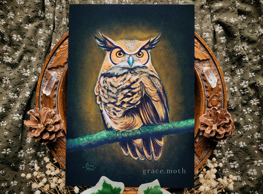Great Horned Owl - A5 Art Print