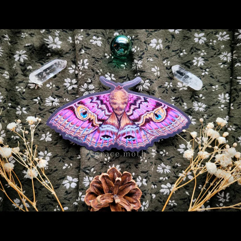 Granny Cloak Moth - Vinyl Sticker