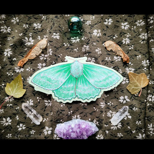 Emerald Moth - Vinyl Sticker