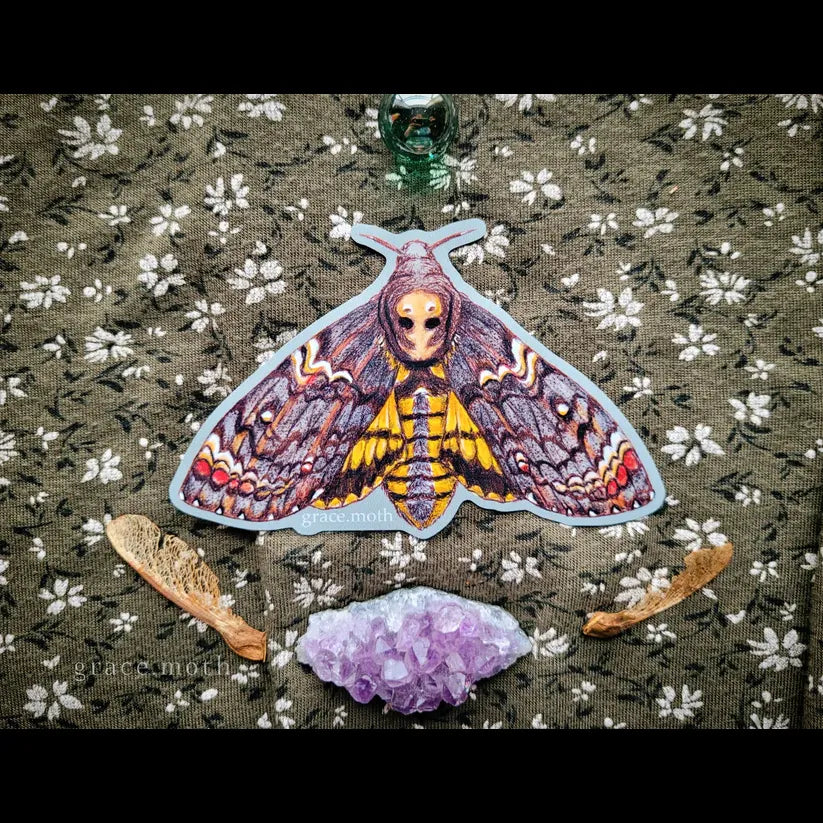 Deaths Head Hawk Moth - Vinyl Sticker