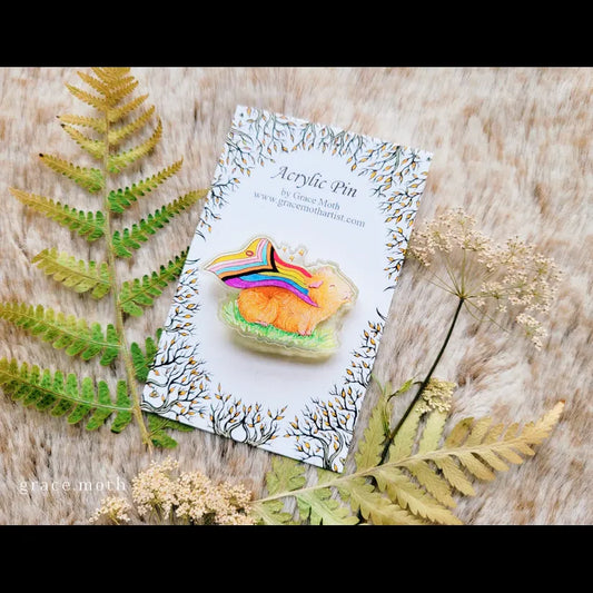 Pride Piggy Recycled Clear Acrylic Pin
